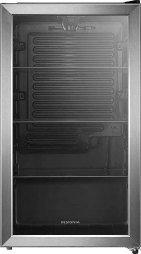 Insignia™ - 115 Can Beverage Cooler with Glass Shelves - Stainless Steel Look