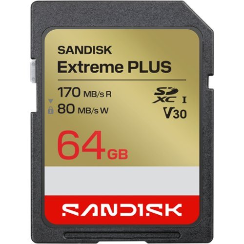 SANDISK - 64GB Extreme Plus SD UHS-I Memory Card