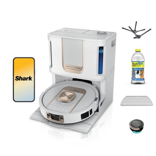 Shark - PowerDetect ThermaCharged Robot Vacuum & Mop 2-in-1, Heated Mop Sanitizing NeverTouch Pro Base - White