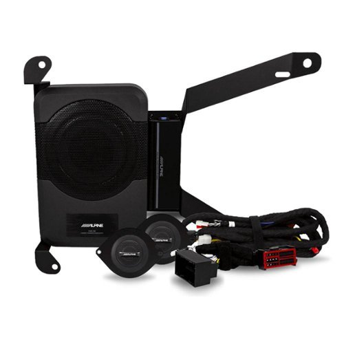 Alpine - 8" Quad-Voice-Coil 4-Ohm Loaded Subwoofer Enclosure with Integrated 120W Class D Amplifier - Black