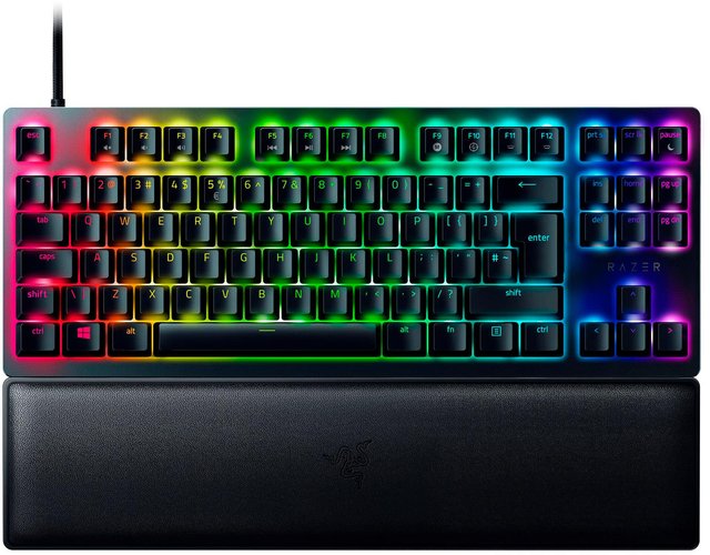 Razer - Huntsman V2 TKL Wired Optical Purple Clicky Switch Gaming Keyboard with Chroma RGB Backlighting - Black
