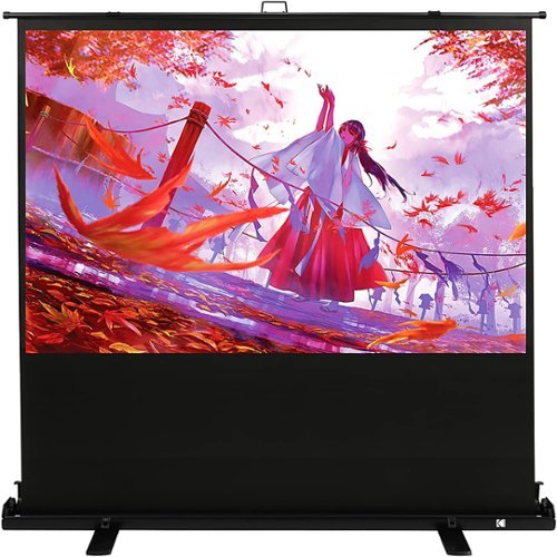 Kodak - Pantalla de proyector de 100 pulgadas, pantalla de proyector desplegable y soporte, pantalla de proyector portátil con asa y funda de transporte, negra