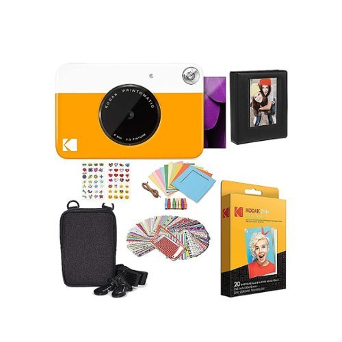 Kodak - Printomatic Portable Instant Camera with 2" x 3" Zink Photo Paper, Case, Album & More - Yellow