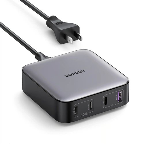 UGREEN - Nexode 4-Port 100W GaN Charging Station, USB-C Fast Charging Desktop Charger for Laptops, Tablets, Cell Phones - Black