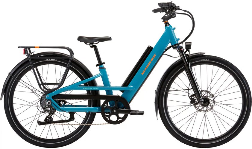 Rad Power Bikes - Radster Road - Ebike w/ 65 miles max operating range & 28 mph max speed - Regular - Bay Blue