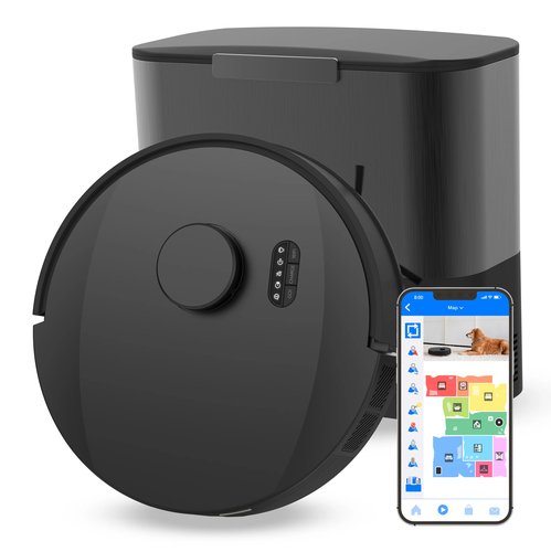 bObsweep - UltraVision Pet Self-Empty Robot Vacuum & Mop, 180-Day Capacity, 13,000 Pa Suction, Object-aware Tech - Gunmetal