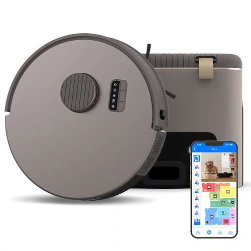 bObsweep - Bio Auto-Empty Robot Vacuum & Mop with 100-Day Dock, Activate Charcoal Odor Filtration, Made of Bio-Based Plastic - Riverstone
