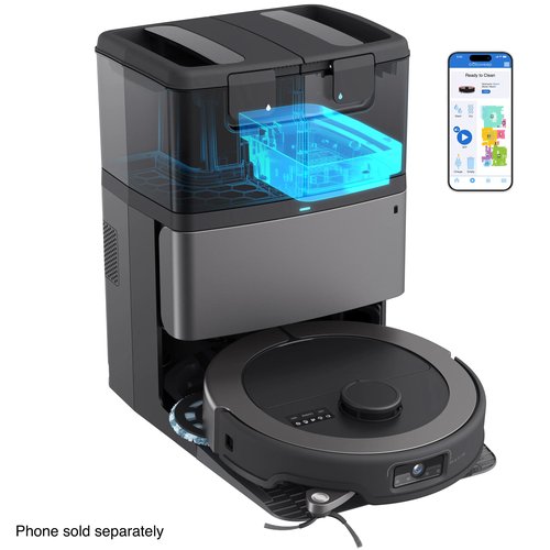 bObsweep - Maxim Combo Robotic Vacuum and Mop with 22,000 Pa Suction, Odor Filtering Auto-Wash & Auto-Empty All-in-one Dock - Titanium Black