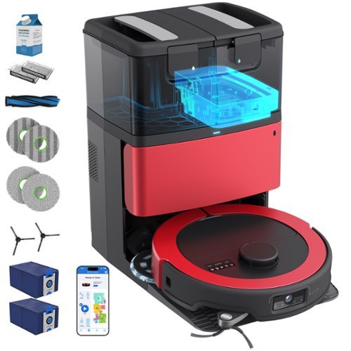 bObsweep - Maxim Robot Vacuum & Mop, AutoWash & Auto-Empty Dock, Privacy-First U.S. Software, Odor Control Bags, 22000 Pa - Imperial Red
